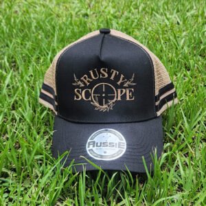 Ladies Rusty Scope Black & Khaki Trucker Cap
